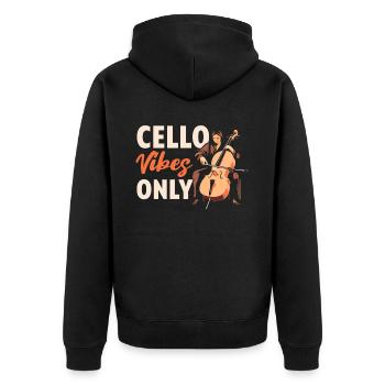 Cellist Musikinstrument Musiker Cellist - Unisex Premium Bio Zip Hoodie - Schwarz - Hinten - Nico (187cm)