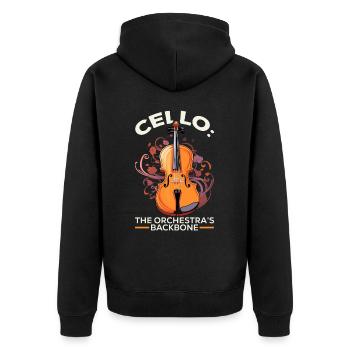 Cello Player Musical Instrument Musician Cellist - Unisex Premium Organic Zip Hoodie - black - Back - Nico (187cm)