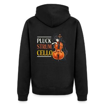 Cello Player Musical Instrument Musician Cellist - Unisex Premium Organic Zip Hoodie - black - Back - Nico (187cm)