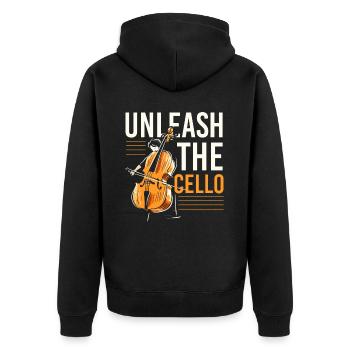 Cellist Musikinstrument Musiker Cellist - Unisex Premium Bio Zip Hoodie - Schwarz - Hinten - Nico (187cm)