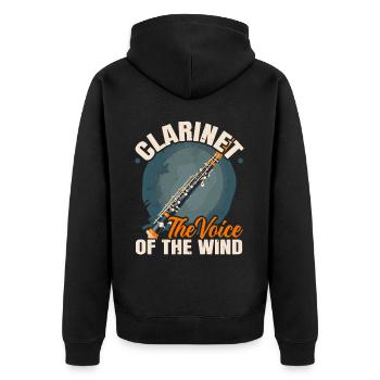 Klarinetten Musikinstrument Musiker Klarinettist - Unisex Premium Bio Zip Hoodie - Schwarz - Hinten - Nico (187cm)