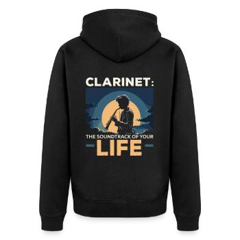 Klarinetten Musikinstrument Musiker Klarinettist - Unisex Premium Bio Zip Hoodie - Schwarz - Hinten - Nico (187cm)