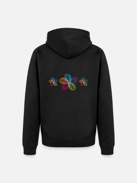 Oysters Retro Art Shell - Unisex Premium Organic Zip Hoodie - black