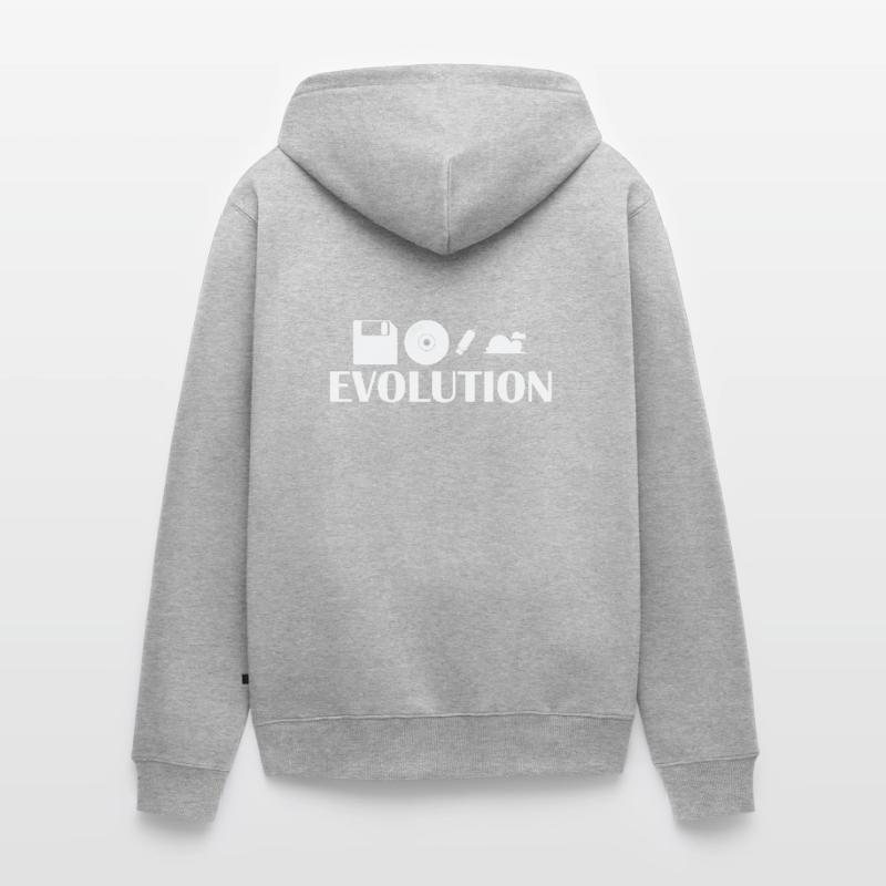 Evolution Diskette CD USB Stick Cloud Unisex Premium Bio Zip Hoodie