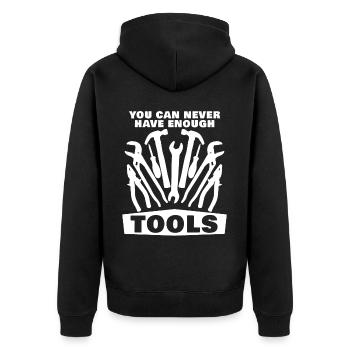 Tool DIY Craftsman Tools - Unisex Premium Bio Zip Hoodie - Schwarz - Hinten - Nico (187cm)
