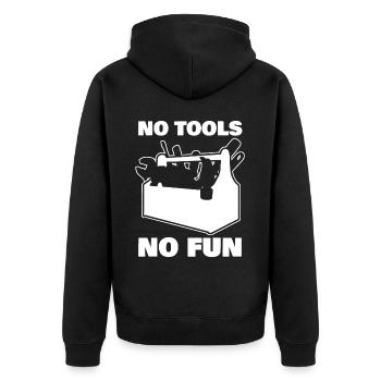 Tool Craftsman DIY Tools - Unisex Premium Bio Zip Hoodie - Schwarz - Hinten - Nico (187cm)