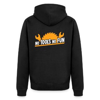 Craftsman DIY Tools Tool - Unisex Premium Bio Zip Hoodie - Schwarz - Hinten - Nico (187cm)
