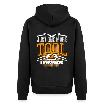 Tools Craftsman Tool DIY - Unisex Premium Bio Zip Hoodie - Schwarz - Hinten - Nico (187cm)