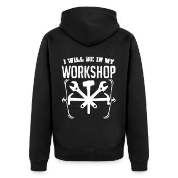 DIY Tools Craftsman Tool - Unisex Premium Bio Zip Hoodie - Schwarz - Hinten - Nico (187cm)