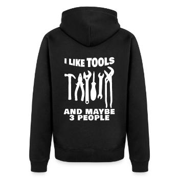 Craftsman Tools DIY Tool - Unisex Premium Bio Zip Hoodie - Schwarz - Hinten - Nico (187cm)