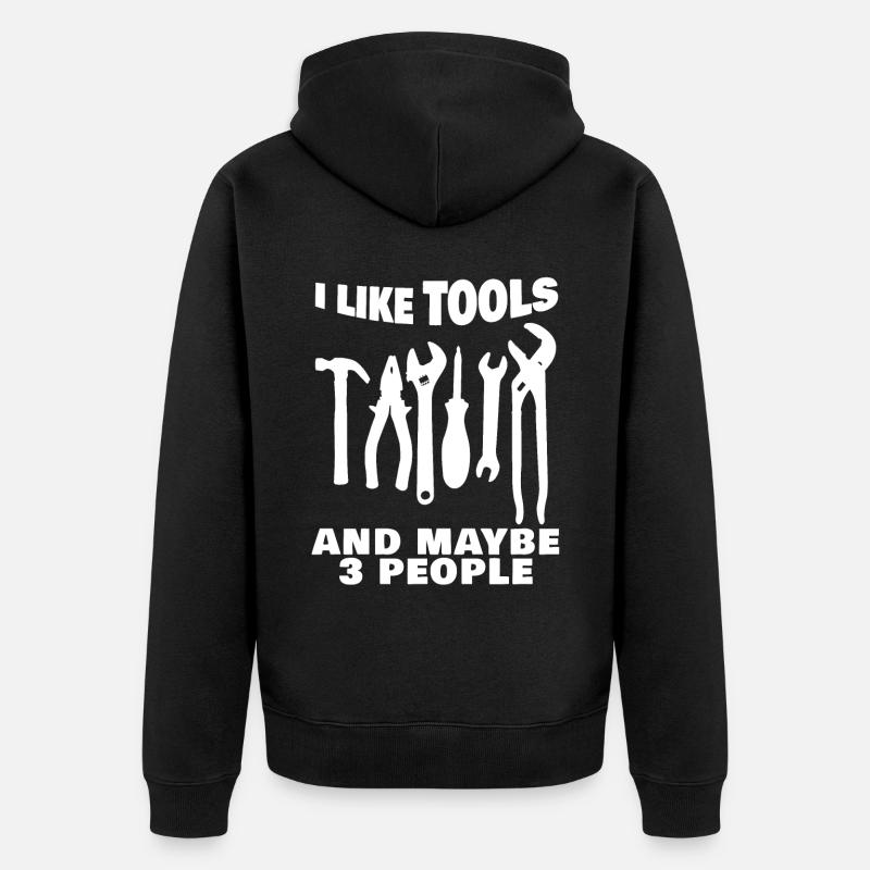 Craftsman Tools DIY Tool - Unisex Premium Organic Zip Hoodie - black