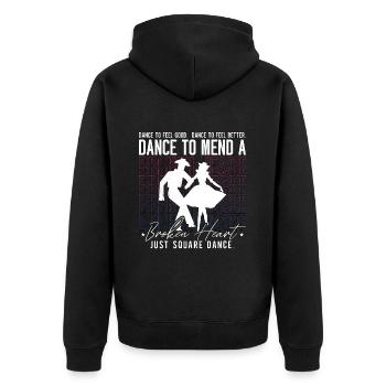 Square Dancing Dance To Feel Good Western Dancing - Unisex Premium Organic Zip Hoodie - black - Back - Nico (187cm)