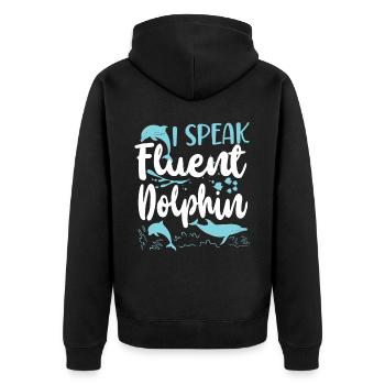 Dauphin Je parle couramment Dauphin - Veste à capuche bio Premium Unisexe - noir - Dos - Nico (187cm)