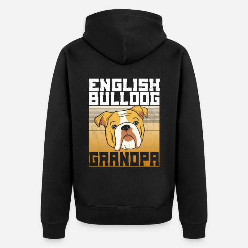 Grand-père bouledogue anglais - Veste à capuche bio Premium Unisexe - noir