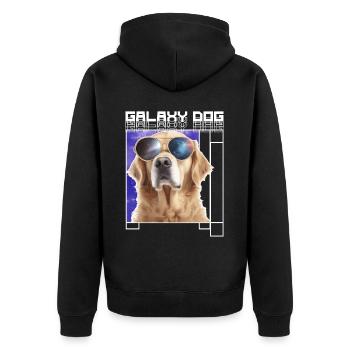 Galaxy Dog Golden Retriever Galaxy Sunglasses Dog - Unisex Premium Bio Zip Hoodie - Schwarz - Hinten - Nico (187cm)
