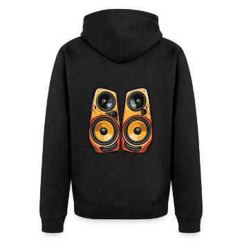 Music Boxing Symbol Bass - Unisex Premium Organic Zip Hoodie - black - Back - Nico (187cm)
