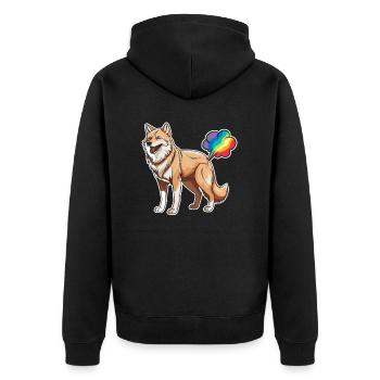 Loup Drôle Arc-en-Ciel Pet - Veste à capuche bio Premium Unisexe - noir - Dos - Nico (187cm)