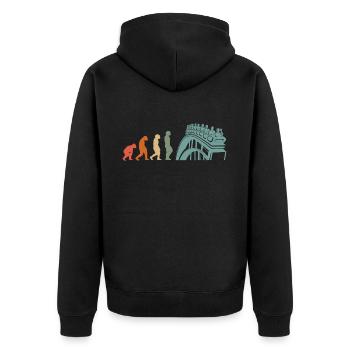 Amusement Park, Fair, Fairground, Funfair - Unisex Premium Organic Zip Hoodie - black - Back - Nico (187cm)