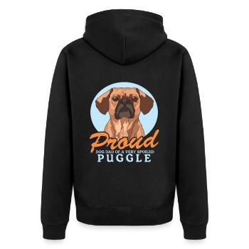 Puggle papa chien papa chien propriétaire cadeau - Veste à capuche bio Premium Unisexe - noir - Dos - Nico (187cm)