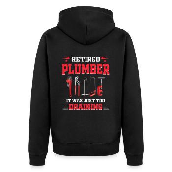 Plombier à la retraite fixe, il était facile de - Veste à capuche bio Premium Unisexe - noir - Dos - Nico (187cm)