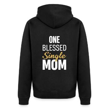 Eine Gesegnete Alleinerziehende Mutter Feminismus - Unisex Premium Bio Zip Hoodie - Schwarz - Hinten - Nico (187cm)