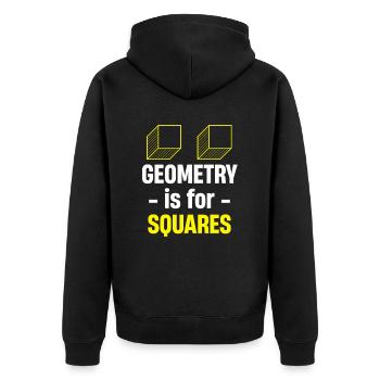 Geometry is algebraic for squares pi - Unisex Premium Organic Zip Hoodie - black - Back - Nico (187cm)