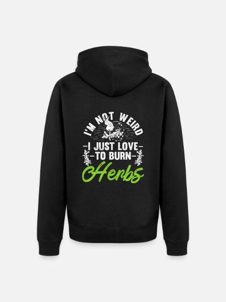 Smudging Wohnung Ausräuchern - Unisex Premium Bio Zip Hoodie - Schwarz