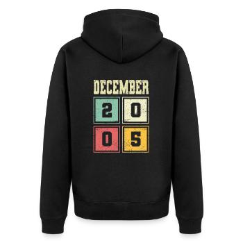 18e anniversaire Décembre Millésime 2005 Millésime - Veste à capuche bio Premium Unisexe - noir - Dos - Nico (187cm)
