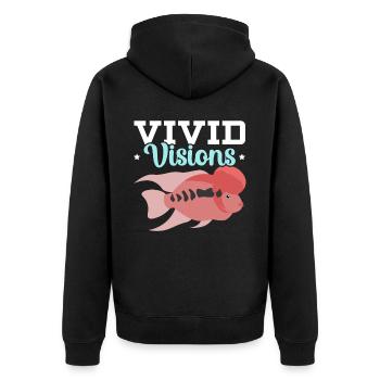Flowerhorn Fish Lover Freshwater Aquarium Fish - Unisex Premium Organic Zip Hoodie - black - Back - Nico (187cm)