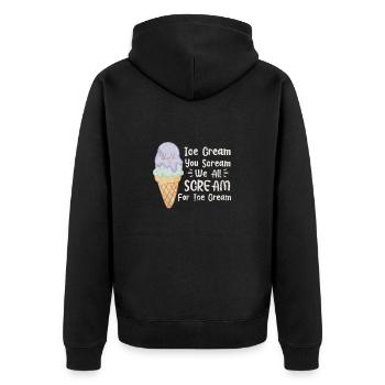 Eiscreme - Unisex Premium Bio Zip Hoodie - Schwarz - Hinten - Nico (187cm)