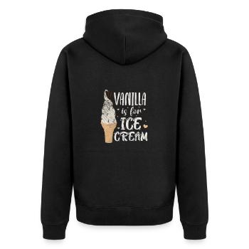 Eiscreme - Unisex Premium Bio Zip Hoodie - Schwarz - Hinten - Nico (187cm)