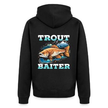 Speckled Trout Fish Fisher Fisherman Fishing - Unisex Premium Organic Zip Hoodie - black - Back - Nico (187cm)