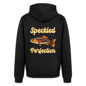 Speckled Trout Fish Fisher Fisherman Fishing - Unisex Premium Organic Zip Hoodie - black - Back - Nico (187cm)