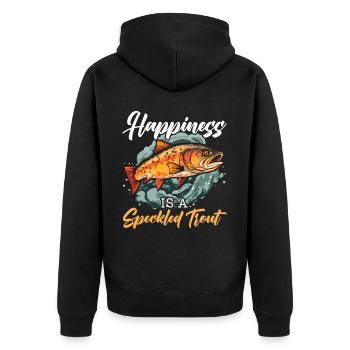 Speckled Trout Fish Fisher Fisherman Fishing - Unisex Premium Organic Zip Hoodie - black - Back - Nico (187cm)