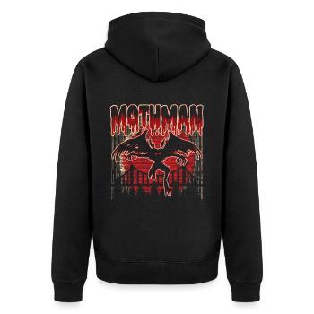 Mothman - Unisex Premium Organic Zip Hoodie - black - Back - Nico (187cm)