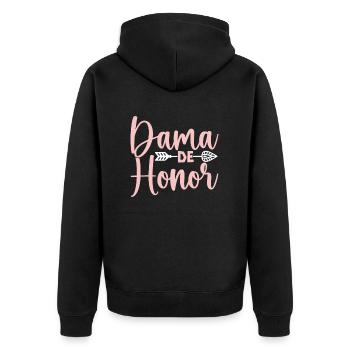 Bachelorette Party Jga Dama De Honor - Unisex Premium Bio Zip Hoodie - Schwarz - Hinten - Nico (187cm)