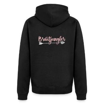 Bachelorette Party Jga Dama De Honor - Unisex Premium Bio Zip Hoodie - Schwarz - Hinten - Nico (187cm)