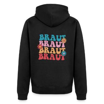 Bachelorette Party Jga - Unisex Premium Bio Zip Hoodie - Schwarz - Hinten - Nico (187cm)