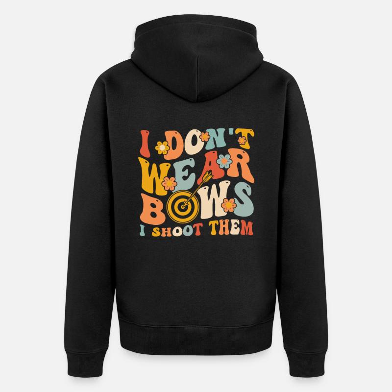 Groovy Bogenschießen Mädchen - Unisex Premium Bio Zip Hoodie - Schwarz