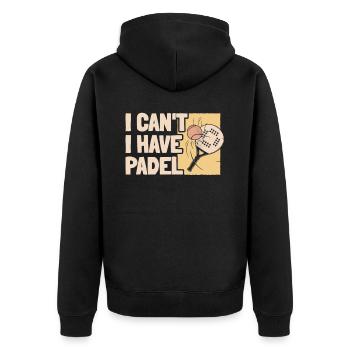 Padel Cool No Puedo Tengo Padel - Unisex Premium Bio Zip Hoodie - Schwarz - Hinten - Nico (187cm)