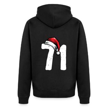 71 Numéro Noël - Veste à capuche bio Premium Unisexe - noir - Dos - Nico (187cm)