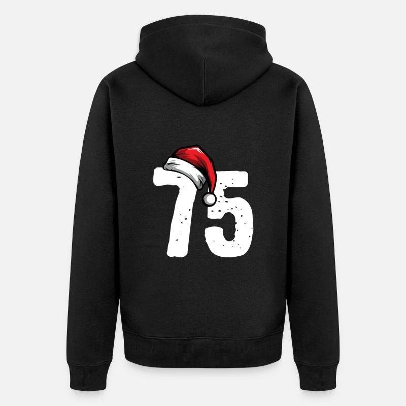 75 Numéro Noël - Veste à capuche bio Premium Unisexe - noir