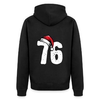 76 Number Christmas - Unisex Premium Organic Zip Hoodie - black - Back - Nico (187cm)