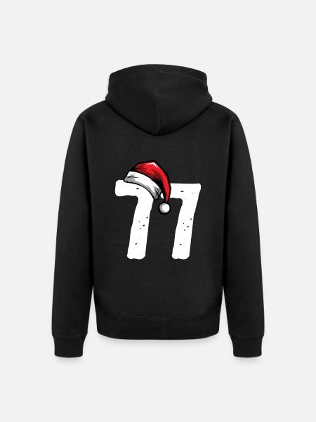 77 Numéro Noël - Veste à capuche bio Premium Unisexe - noir