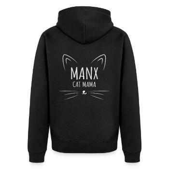 Maman chat Manx - Veste à capuche bio Premium Unisexe - noir - Dos - Nico (187cm)