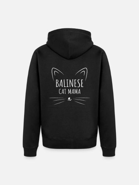 Maman chat balinais - Veste à capuche bio Premium Unisexe - noir