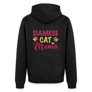 Siamese Cat Mom - Unisex Premium Bio Zip Hoodie - Schwarz - Hinten - Nico (187cm)