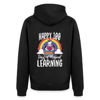 Unicorns are awesome therefore i am a unicorn - Unisex Premium Bio Zip Hoodie - Schwarz - Hinten - Nico (187cm)