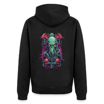 Gothique Cthulhu démon Halloween monstre Design - Veste à capuche bio Premium Unisexe - noir - Dos - Nico (187cm)
