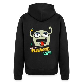 Funk It Up The Disco Funk, Cartoon Funky Music - Unisex Premium Organic Zip Hoodie - black - Back - Nico (187cm)